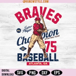 Atlanta Vintage Baseball Svg