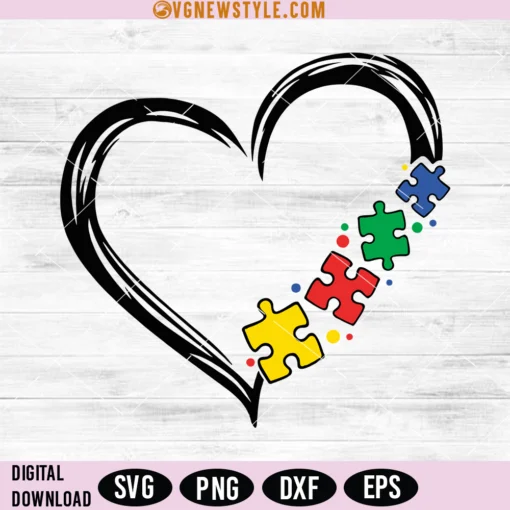 Autism Heart Svg Png