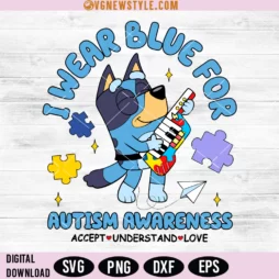 Cartoon Blue Autism Awareness SVG