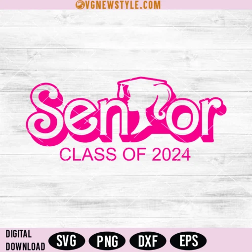 Pink Seniors 2024 Girls Svg