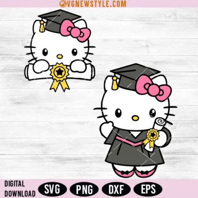 Kawaii kitty graduate Svg