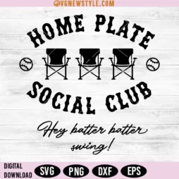 Home Plate Social Club Softball SVG