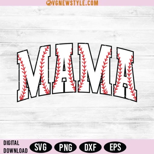 Mommy Baseball Script Svg