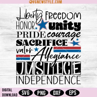 Patriotic Word Art SVG