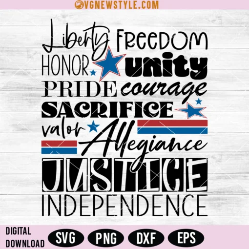 Patriotic Word Art SVG