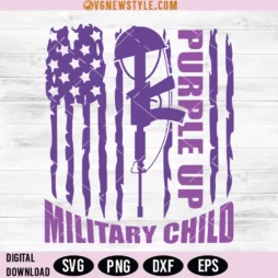 Purple Up for Military Kids Svg