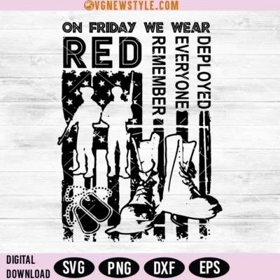 On Friday We Wear Red Veteran Svg