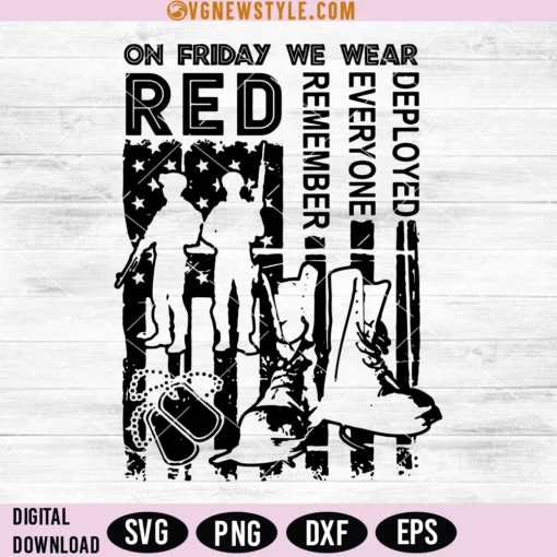 On Friday We Wear Red Veteran Svg