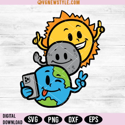 Slefie Earth Moon Sun Svg