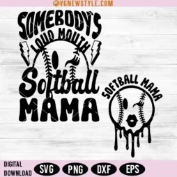 Somebodys Loud Mouth Softball Mama Svg