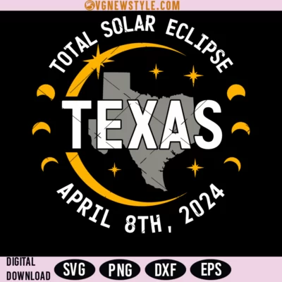 Total Solar Eclipse Texas 2024 SVG