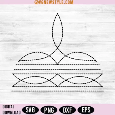 Western Boot Stitch Stitching SVG, Png, Digital Downloads