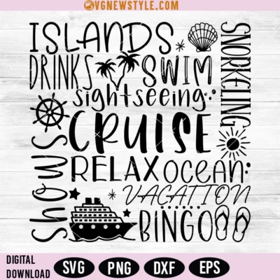 Islands Drinks Shows Ocean Vacation Svg