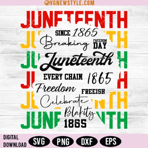 1865 Juneteenth Svg Png