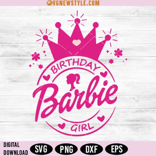 Birthday Barbi Girl Svg