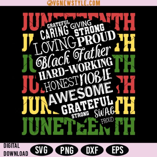 Black Father Juneteenth SVG Png