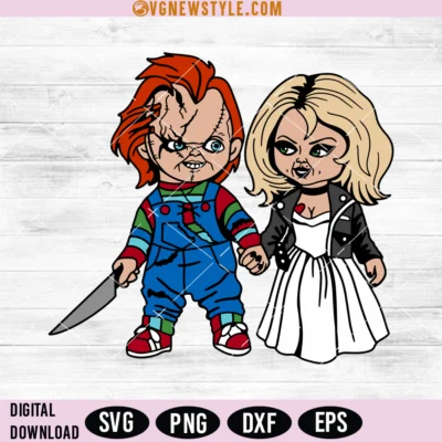 Chucky and Tiffany Svg Png