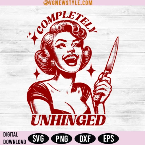 Retro Unhinged Girl Svg Png