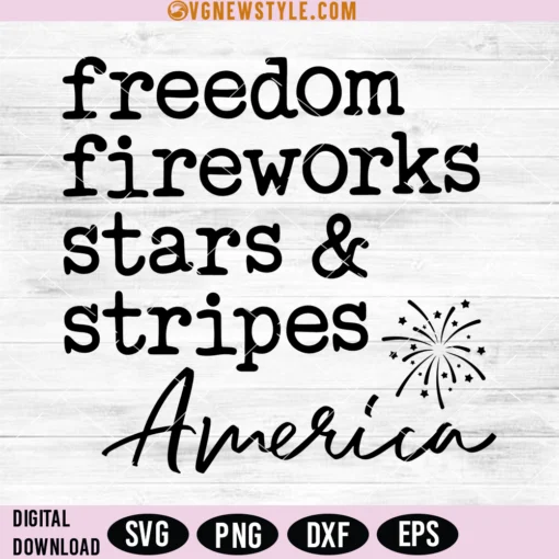 Freedom Fireworks Stars And Stripes Svg