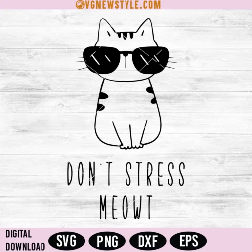 Funny Cool Cat SVG