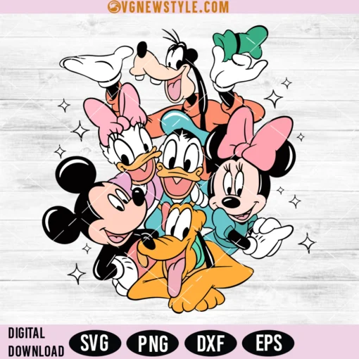 Retro Mickey and Company Svg