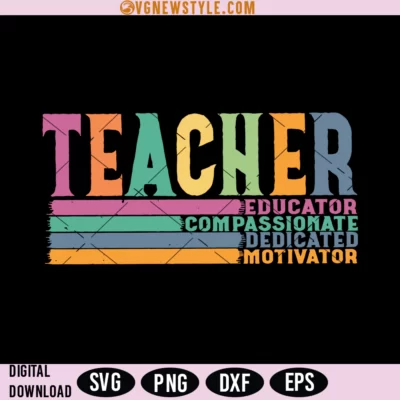 Retro Teacher Svg Design