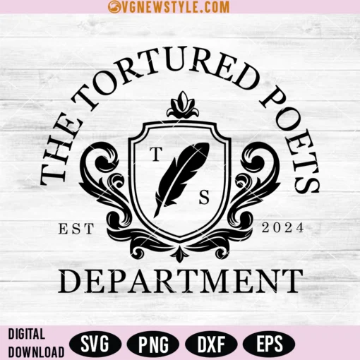 Tortured Poets Department Crest SVG