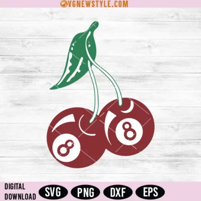 Vintage Cherry 8 Ball 90s Svg