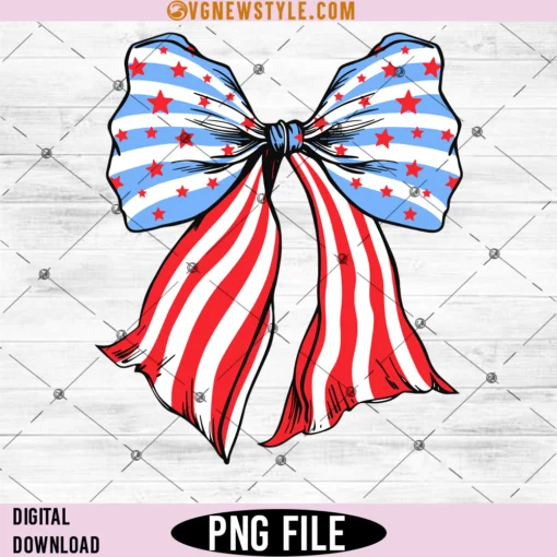 Coquette Bow American Flag Png