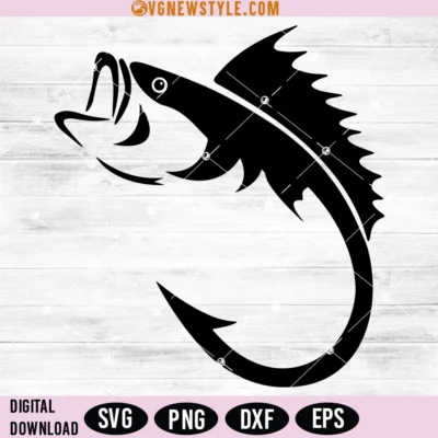 Fishing Hook Svg Silhouette