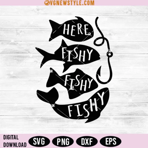 Here Fishy Fishy Fishy Svg