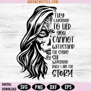 Half Sugar Skull Svg