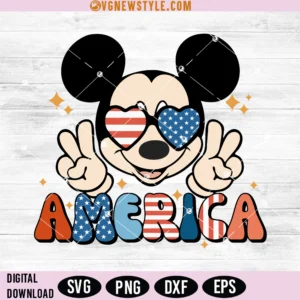 Magical Fourth of July Svg, Retro Patriotic Mouse Svg, Png, Digital Downloads