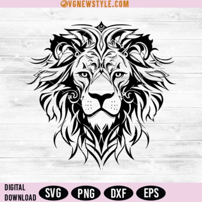 Majestic Lion Head Svg