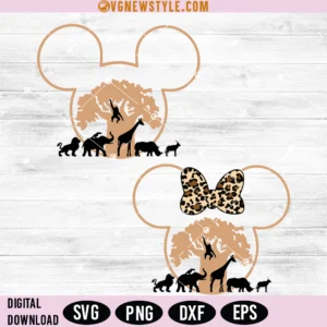 Mouse and Friend Safari Trip Svg, Mouse Ears Svg, Png, Instant Download