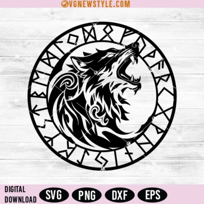 Norse Mythology Viking Wolf Svg