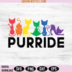 Pride Cat Colorful LGBT Purride Svg