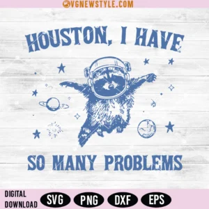 Raccoon In Space Retro 90s Svg