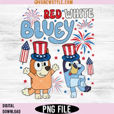 Bluey 4th of July PNG