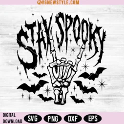 Stay Spooky Halloween Svg Png, Skeleton png, Instant Download