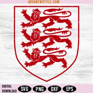 Three Lions Royal Arms Of England Crest Symbol Svg, Png, Digital Downloads
