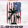 American Flag Palm Trees Svg