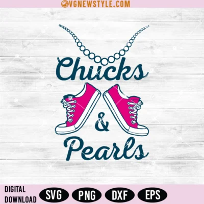 Chucks and pearls Svg Png