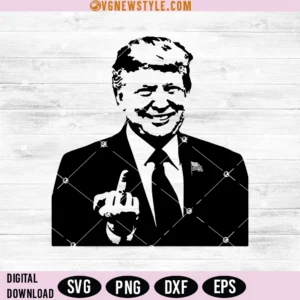 Donald Trump Middle Finger Funny Svg, Png, Dxf, Digital Downloads