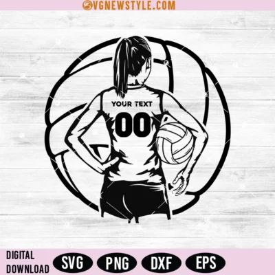 Girls volleyball player svg