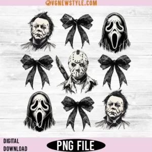 Halloween Coquette Bow Png Designs, Horror png, Instant Download
