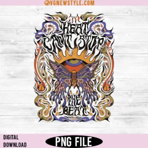Heat Can't Stop the Beat Png, psychedelic, Instant Download