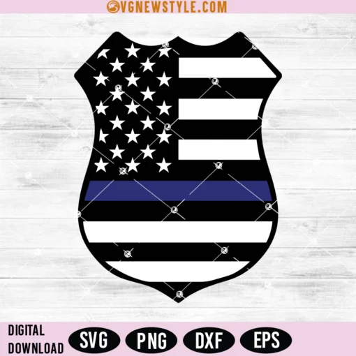 Thin Blue line Flag Svg, Police Officer Svg