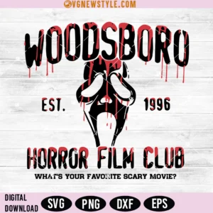 Woodsboro Horror Film Club Svg Png, Dxf, Eps, Digital Downloads