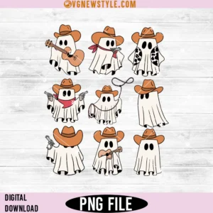 Cute Western Cowboy Ghost Png, boujee ghost png, Digital Downloads